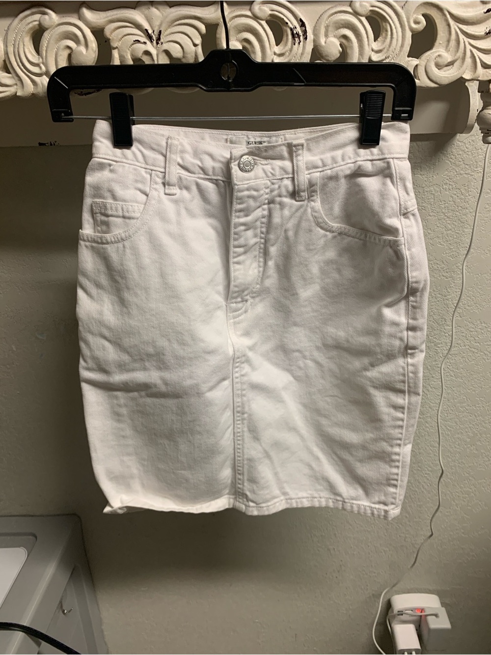Guess by Georges Marciano White Denim Skirt Y2K